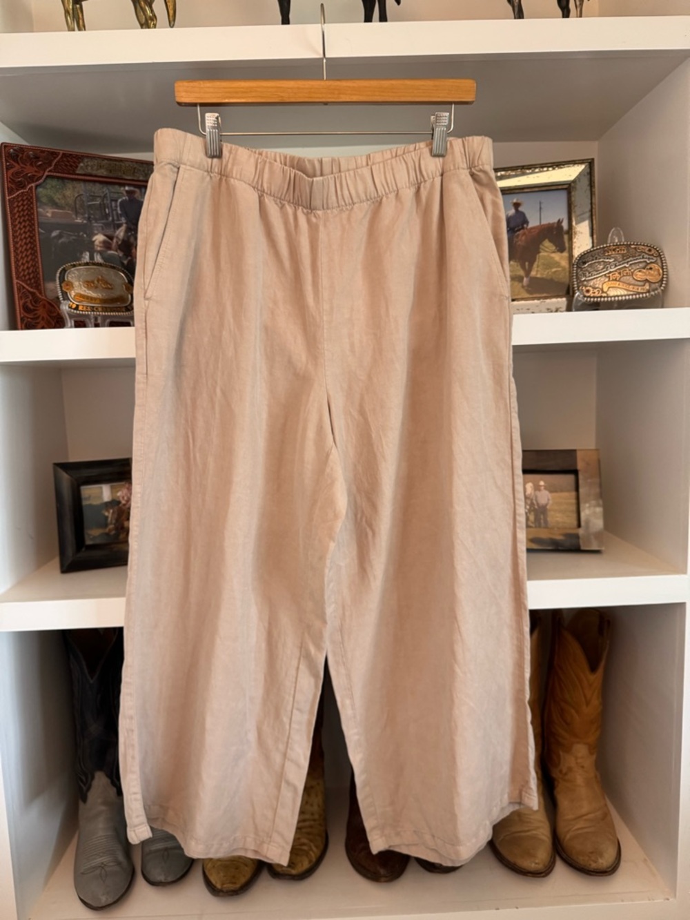 Eileen Fisher Khaki Wide-Leg Pants — Light Tan